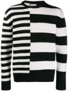 Les Hommes Urban Striped Knit Jumper - White