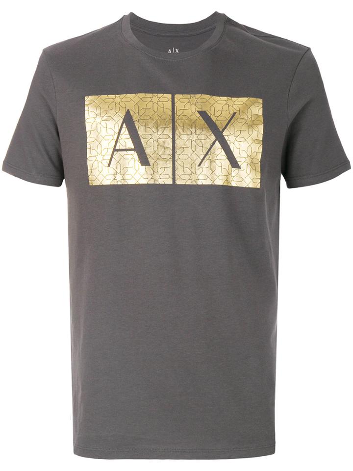 Armani Exchange Metallic Logo Detail T-shirt - Grey