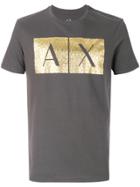 Armani Exchange Metallic Logo Detail T-shirt - Grey