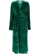 Semicouture V-neck Silk Wrap Dress - Green