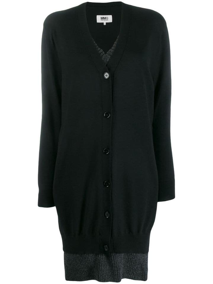 Mm6 Maison Margiela Layered Knitted Dress - Black
