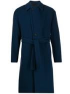 Hevo Belted Single Breasted Coat - Blue