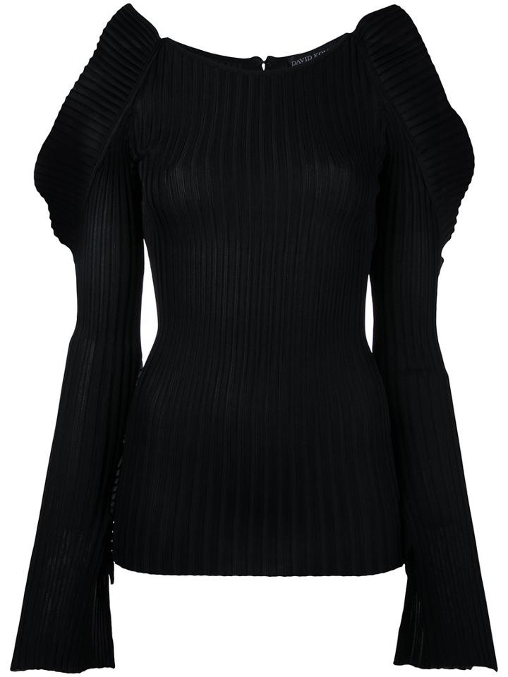 David Koma Round Neck Jumper, Women's, Size: Medium, Black, Nylon/spandex/elastane/rayon