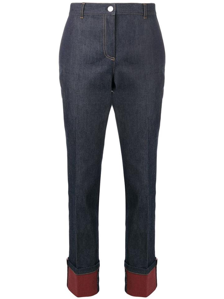 Bottega Veneta Rolled-up Straight-cut Jeans - Blue