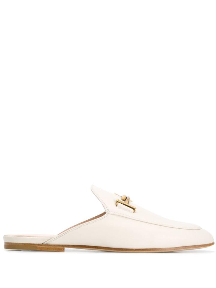 Tod's Double T Mules - Neutrals