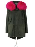 Mr & Mrs Italy Fur Trimmed Hooded Parka Coat - Green