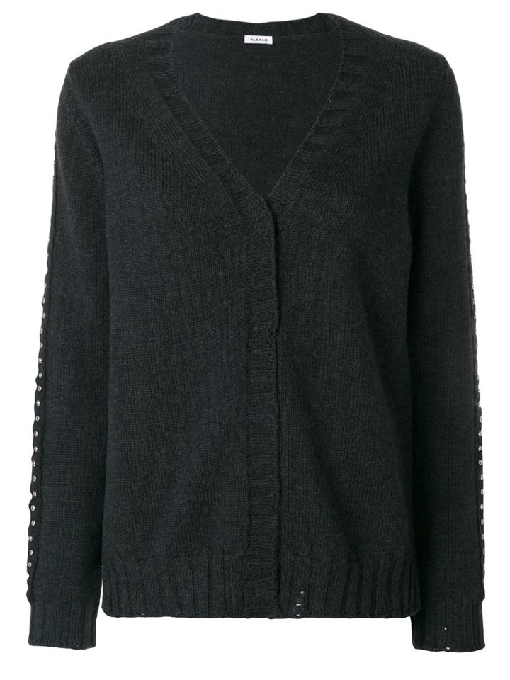 P.a.r.o.s.h. Studded Trim Cardigan - Grey