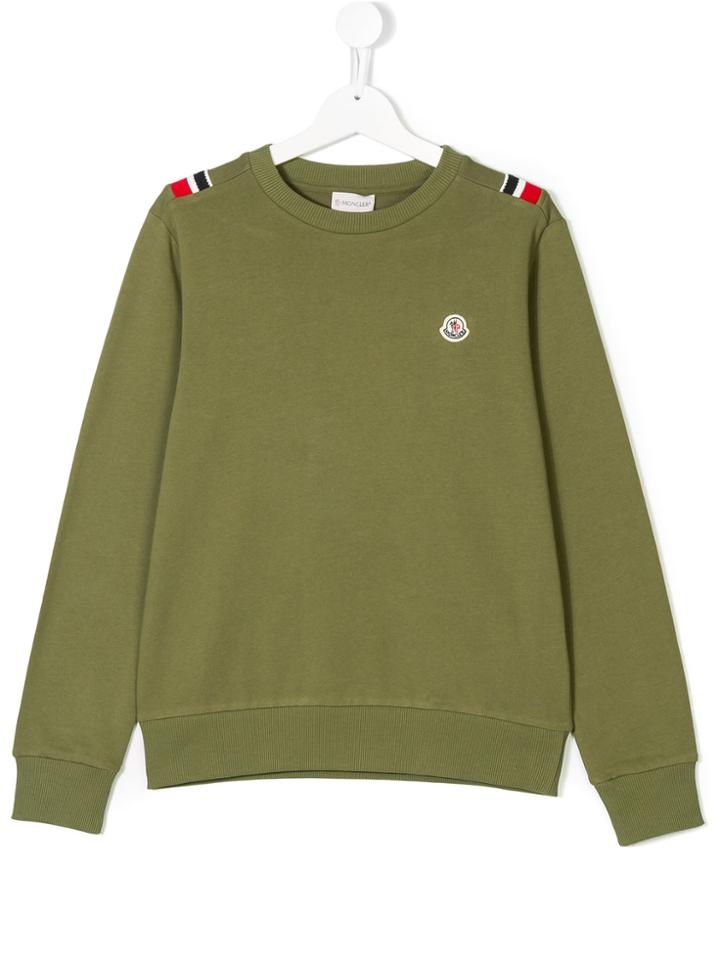 Moncler Kids Stripe Detail Sweatshirt - Green