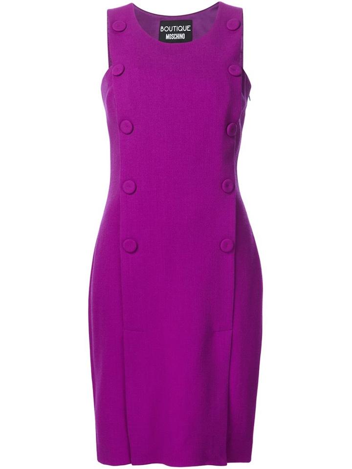 Boutique Moschino Button Detail Sleeveless Dress