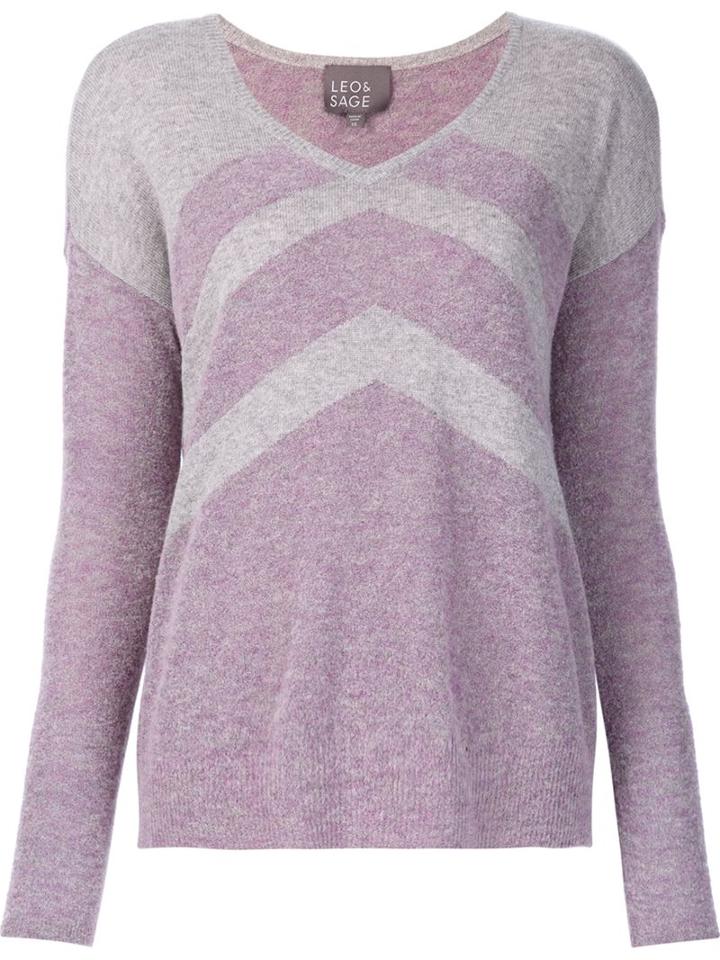 Leo & Sage Chevron Pattern Jumper, Women's, Size: Xs, Pink/purple, Nylon/polyamide/viscose/lambs Wool