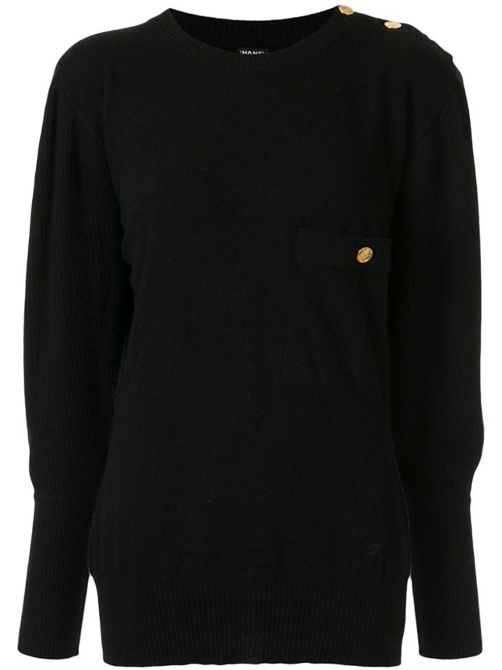 Chanel Pre-owned Cashmere Dolman Sleeve Jumper - Black
