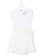 Mi Mi Sol - Belted T-shirt Dress - Kids - Cotton/polyester - 10 Yrs, White