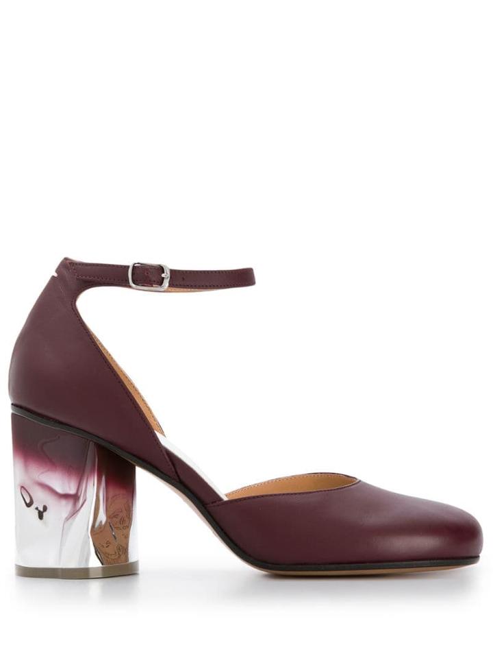 Maison Margiela Trompe-l'ail Ankle Strap Pumps - Red