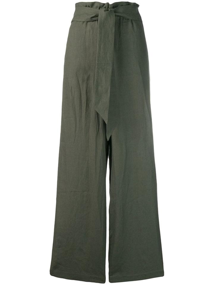 Asceno Wide Leg Trousers - Green