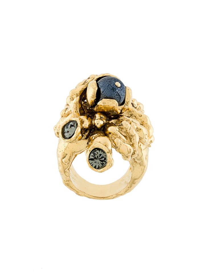 Koché Embellished Statement Ring - Metallic