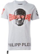 Philipp Plein Skull Print T-shirt, Men's, Size: M, Grey, Cotton