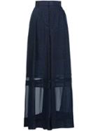 Sacai Printed Maxi Skirt, Women's, Size: 2, Blue, Cupro/polyester