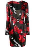 Philipp Plein Flowers Short Dress - Black