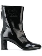 Courrèges Zipped Ankle Boots - Black