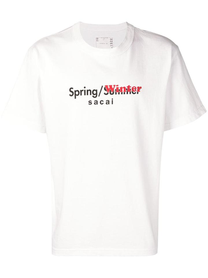 Sacai Spring/winter Print T-shirt - White