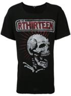 R13 Punk Skeleton Print T-shirt, Men's, Size: Small, Black, Cotton/polyurethane
