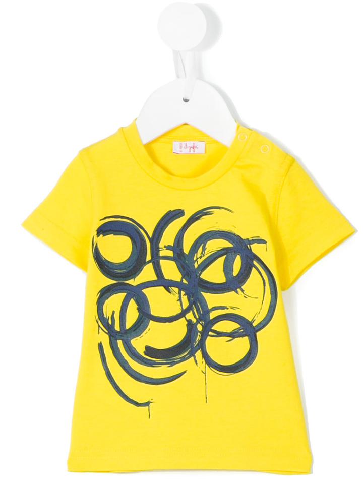 Il Gufo - Printed T-shirt - Kids - Cotton/spandex/elastane - 9 Mth, Yellow/orange