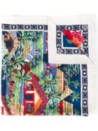 Salvatore Ferragamo Village By The Sea (blue) Print Scarf, Women's, Silk