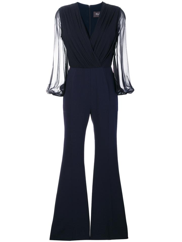 Max Mara Sheer V-neck Jumpsuit - Blue