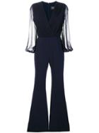 Max Mara Sheer V-neck Jumpsuit - Blue