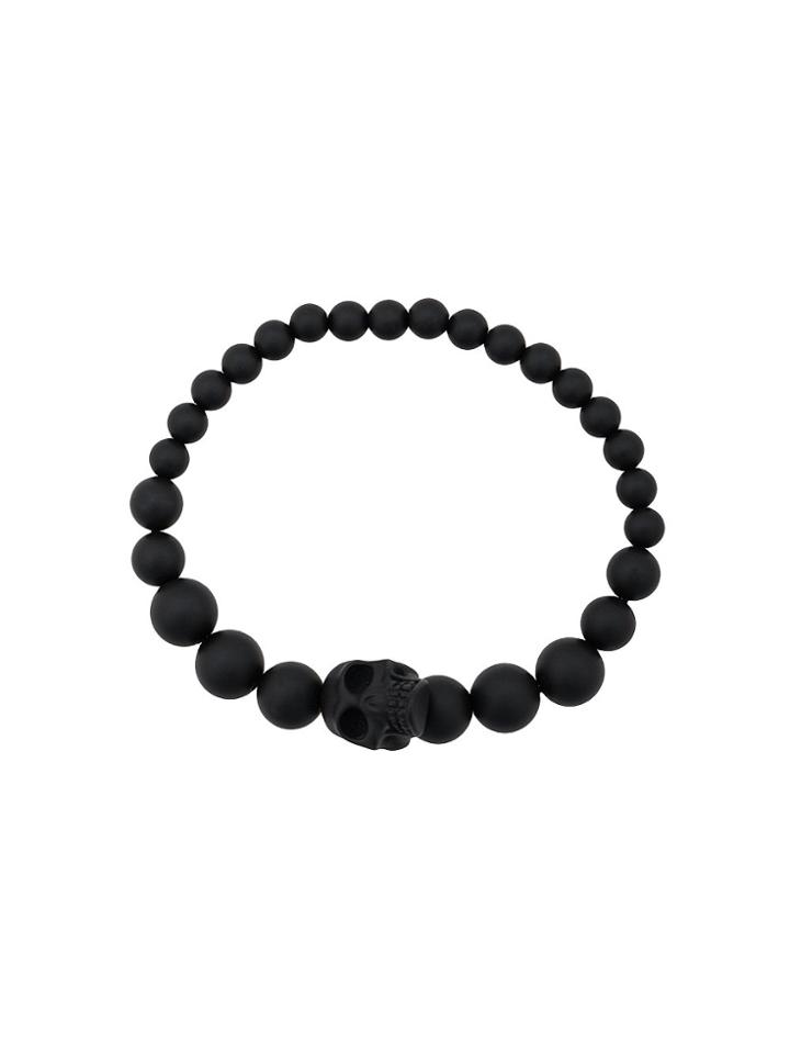 Alexander Mcqueen Skull Multi Beaded Bracelet - Black