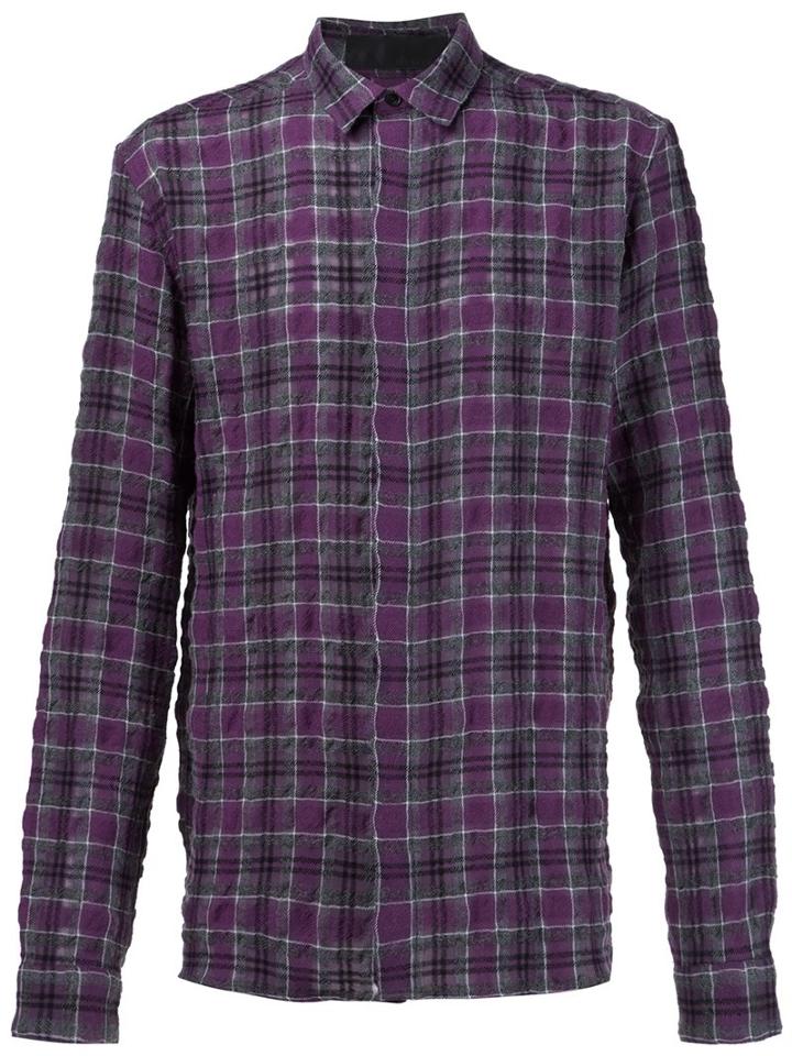 Haider Ackermann Checked Shirt, Men's, Size: Large, Pink/purple, Cotton/wool/alpaca