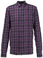 Haider Ackermann Checked Shirt, Men's, Size: Large, Pink/purple, Cotton/wool/alpaca