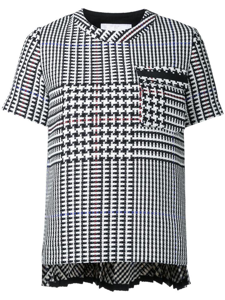 Sacai - Houndstooth Sheer Back Top - Women - Cotton - 4, Black, Cotton