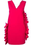 Msgm Ruffle Detail Dress, Women's, Size: 38, Pink/purple, Polyester/spandex/elastane/viscose