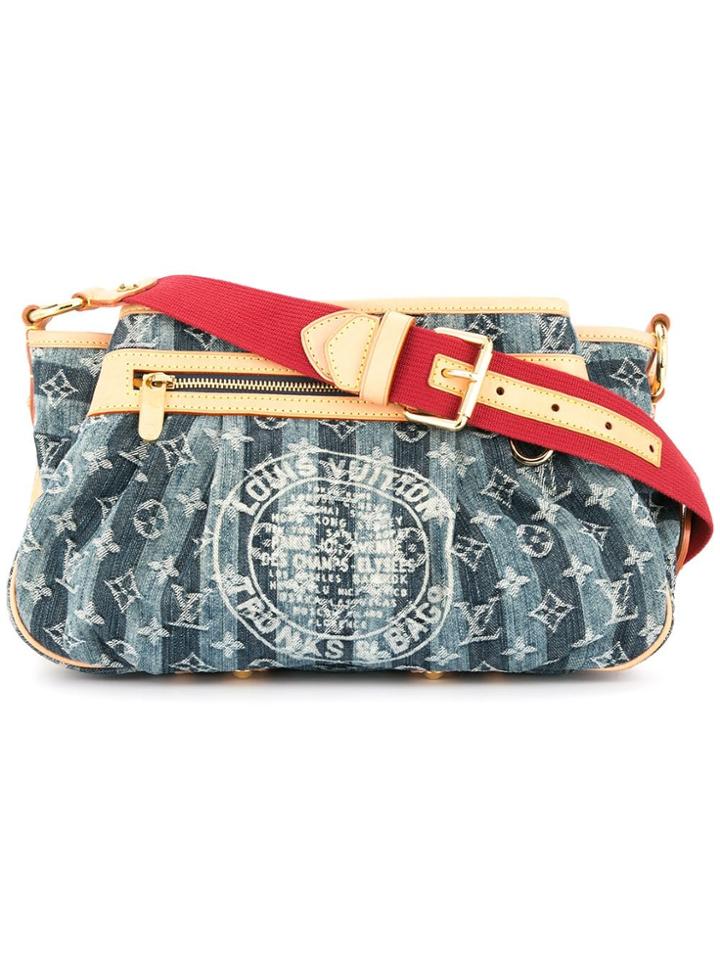 Louis Vuitton Vintage Porte Epaule Raye Mm Shoulder Bag - Blue