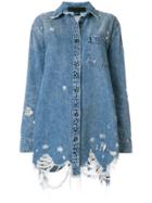 Alexander Wang Oversized Distressed Denim Jacket - Blue