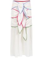 Framed Rainbow Midi Skirt - White