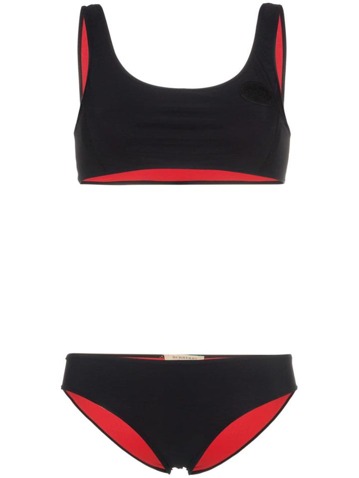 Burberry Worsley Rubber Logo Bikini - Black