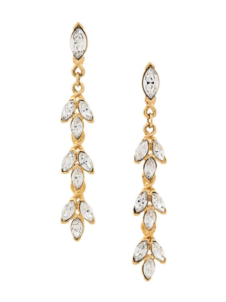 Susan Caplan Vintage '1980s Brushed Chandelier Earrings - Gold