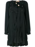 No21 - Beaded Smock Dress - Women - Silk/acetate - 42, Black, Silk/acetate