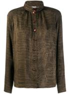 Emanuel Ungaro Pre-owned 1980's Crocodile Print Shirt - Brown