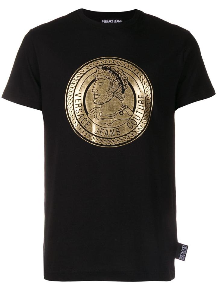 Versace Jeans Couture Coin-print Short Sleeve T-shirt - Black