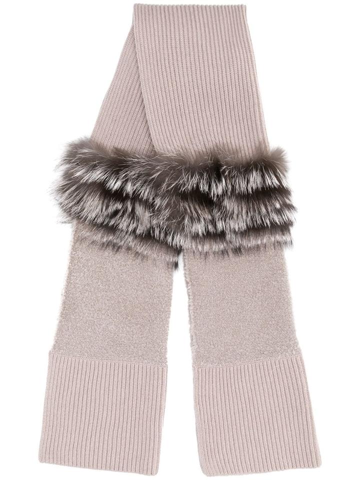 Fabiana Filippi Knitted Fur Scarf - Nude & Neutrals