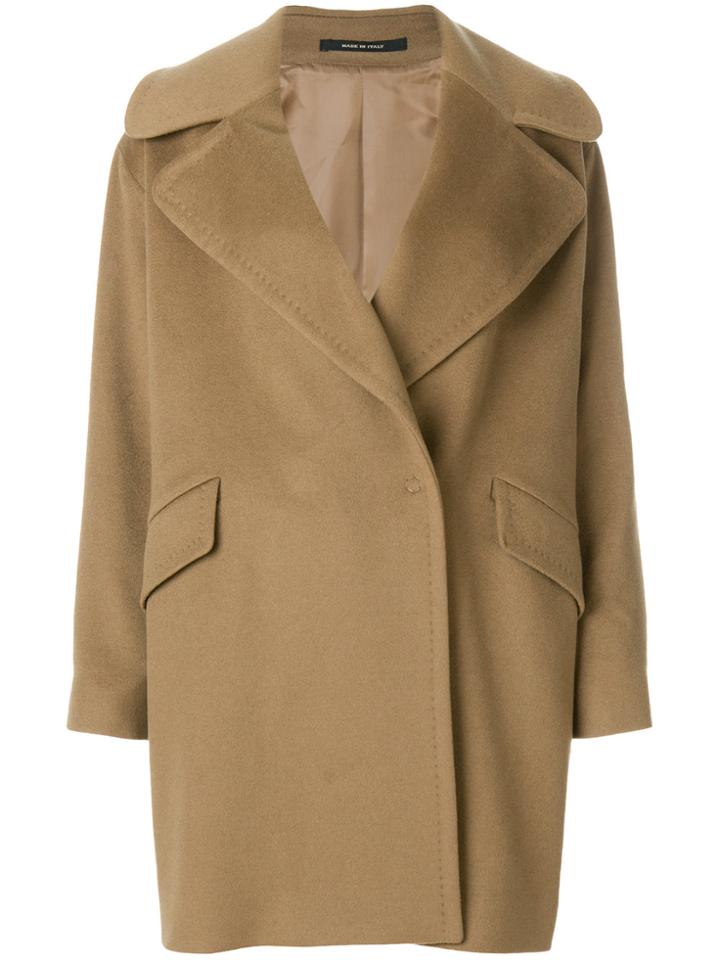 Tagliatore Wide Lapel Double-breasted Coat - Brown