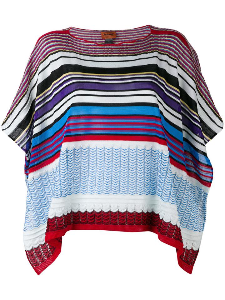 Missoni - Zig Zag Knit Poncho - Women - Cotton/viscose - One Size, Cotton/viscose