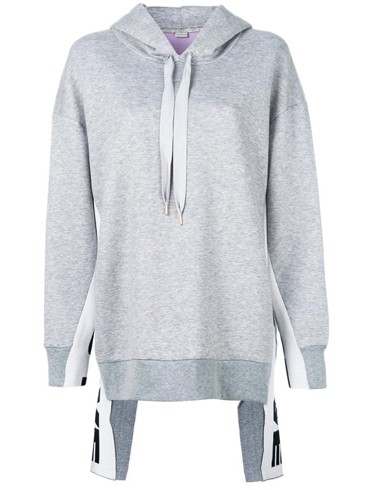 Stella Mccartney Slogan Strip Detail Hoody - Grey