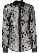 Versus Embroidered Transparent Shirt - Black