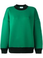 Dkny Bicolour Neoprene Sweatshirt, Women's, Size: Medium, Green, Polyester/viscose/spandex/elastane