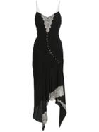 Olivier Theyskens Silk Slip Dress With Lace - Black