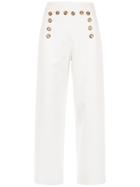 Nk Buttoned Palazzo Pants - White
